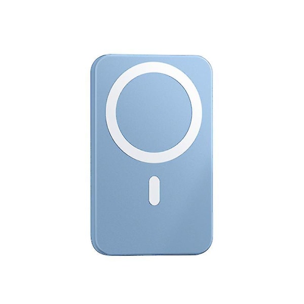 Magnetisk sug Trådlös Bärbar 5000mah Power Bank För Apple 15w Snabbladdning Light Blue