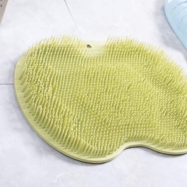 Foot Massage Scrub Mat TPR Foldable Hook Foot Scrubber Cleaning Brush With Suction Cup Green