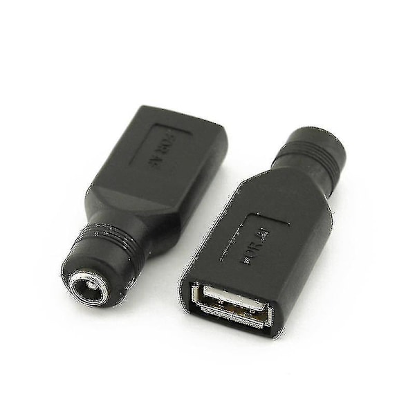 2023 - USB hun til 5,5 mm X 2,1 mm hun DC-strøm Oplader Adapterstik