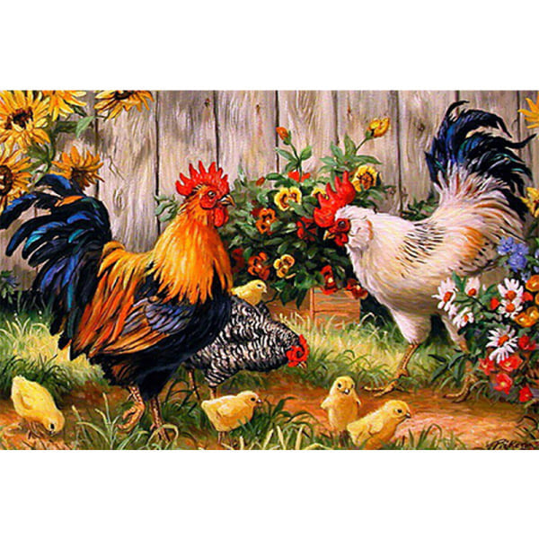 5D (30x40cm) Diamantmaleri Coq Animaux Diamantmaleri Diama