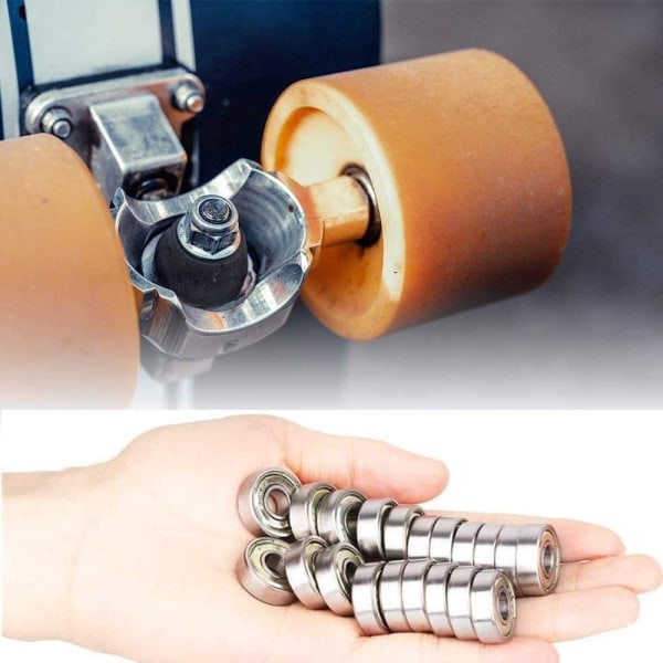 608 ZZ kullager (20 st), 608ZZ metall dubbelskärmade miniatyr djupa spår skateboard kullager