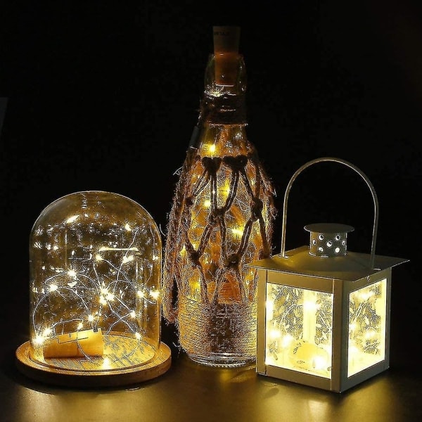 12 st flasklampor, korklampor för vinflaskor, 2 m 20 LED-lampor