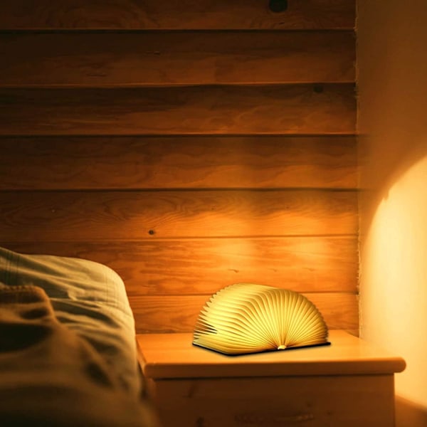 LED Book Light, 360° Foldable Wood Lamp, USB Rechargeable Portable Book Lamp, for Reading Lamp, Bedside Lamp