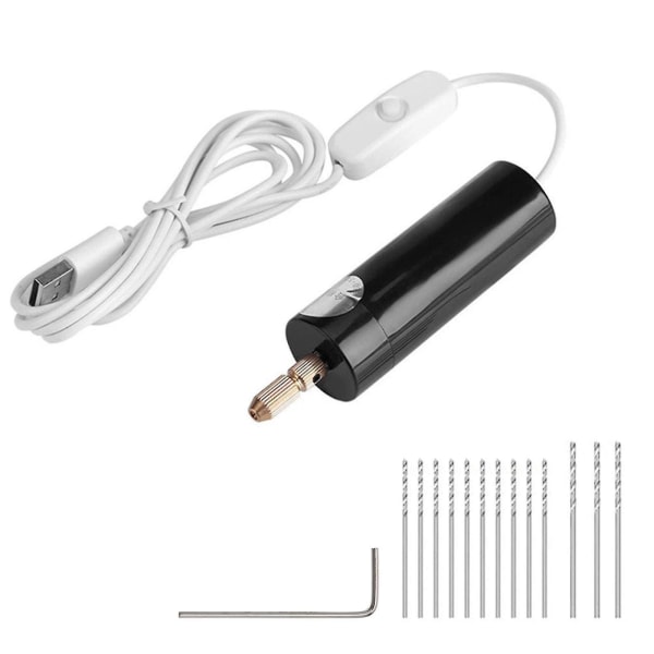 0,7-1,2 mm mini elektrisk set, bärbar USB elektrisk borr för smyckestillverkning elektrisk