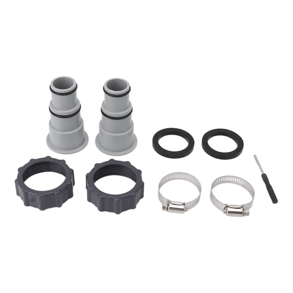 2 Pcs Pool Hose Adapter with Collar Replacement Threaded Connection for Intex Fit ARU Pump