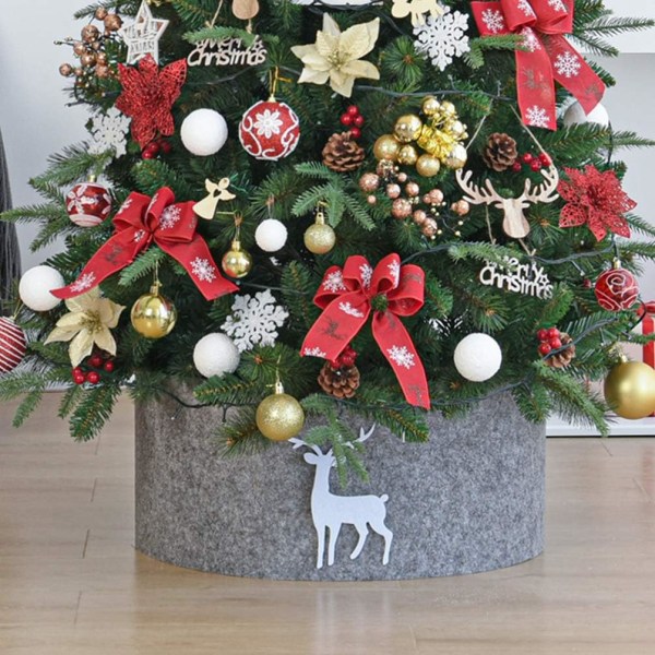 Julgranskrage kjol Filtren - Xmas Tree Ring Base Cover (1 stycke, grå)