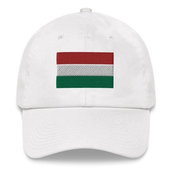 Ungarns Flag Keps Hvid