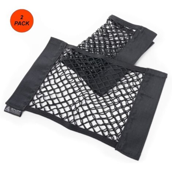 Set med 2 svarta nätfickor - svart - Stabil passform (38 x 25 cm)