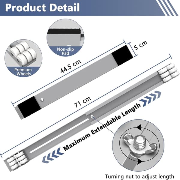Washing Machine Base with Brake, Adjustable, Washing Machine, Dryer, Refrigerator, Load 300 kg, Grey Silver