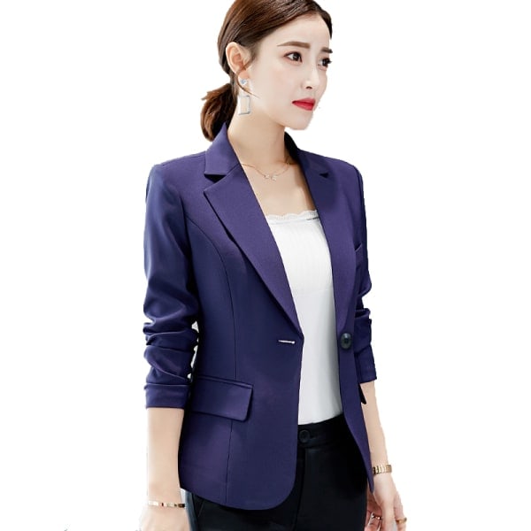 Dame Blazer Slank Blazer Langermet Kragejakke Business Kontorjakke S