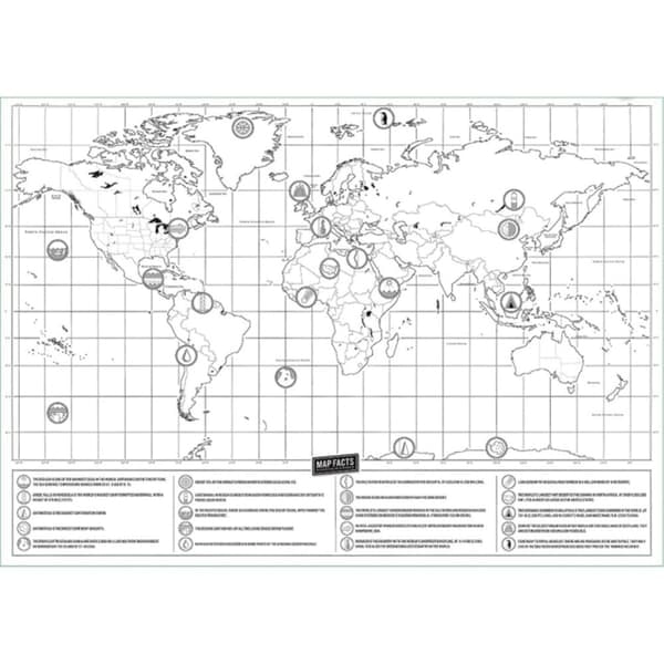 Skrapkarta / Världskarta / Scratch Map - 42 x 30 cm