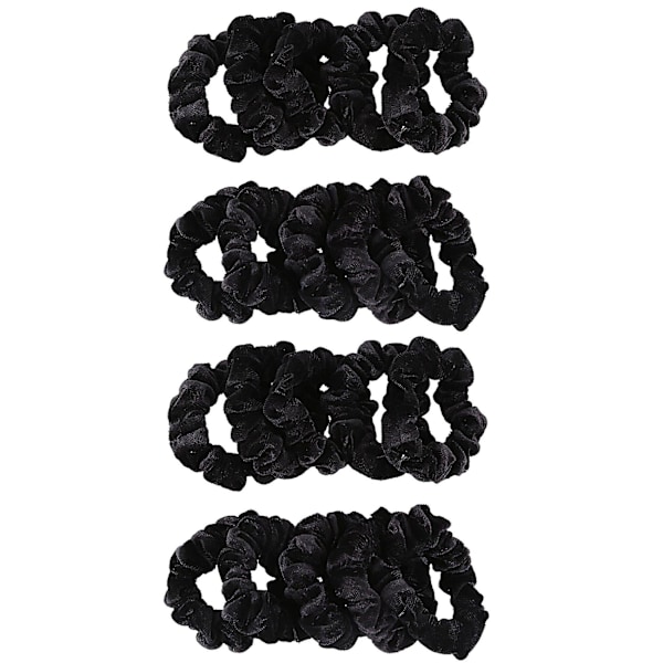 TS-20 Pakkaus Musta Sametti Scrunchie Hiuslenkit Hiusponnarit Hiusnauhat