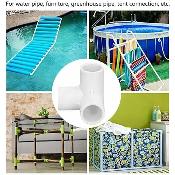 3-vägs PVC-koppling, 10 st 3-vägs plast PVC möbelkopplingar P