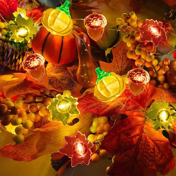 Pumpkin Maples Acorns String Lights - Höstdekor (1st)