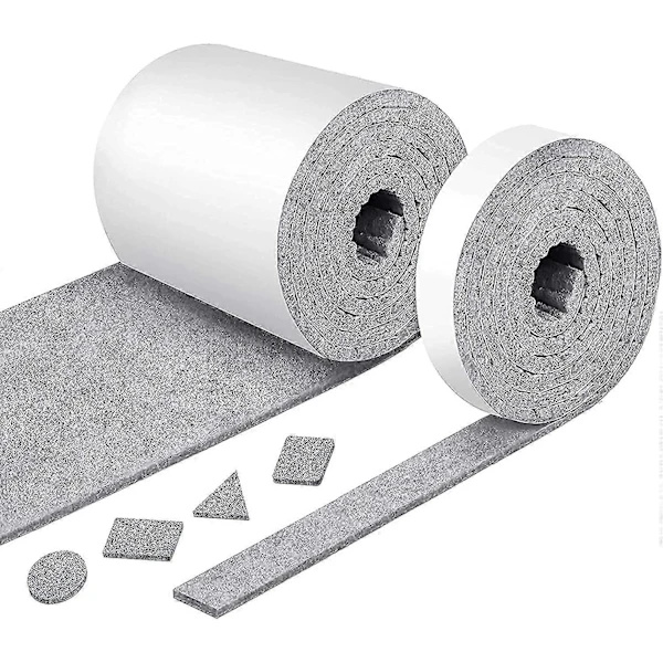 Grey 2 Rolls Felt Strips, Self Adhesive Felt Strong Felt Strips