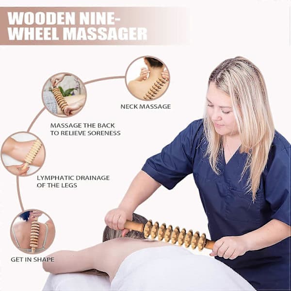 Professionella massageverktyg för träterapi 3-i-1 Maderoterapi-kit Trämassager Lymfdränagemassager