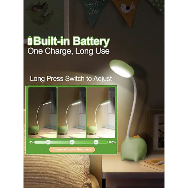 Dinosaurie Bordlampe, Touch-kontrol, 3 Farvetilstande (LGL)