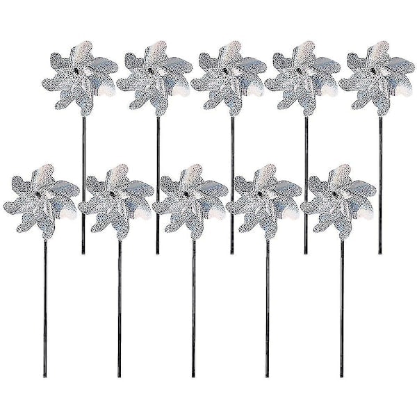 10-pack Reflekterande Vindsnurror för Trädgård, Glittrande Vindsnurror, Skrämmer Bort Fåglar & Djur - Perfekt