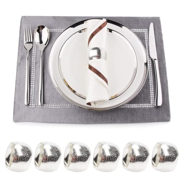 Sølvservietringe 12-pak Thanksgiving vielsesservietringe