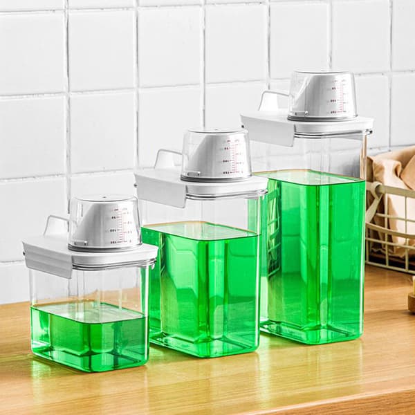 Vaskemiddeltank for oppbevaring, tett vaskemiddeldispenser med håndtak - 1800ml