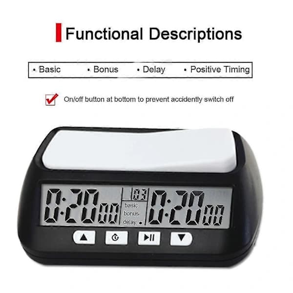3-i-1 Multipurpose Bærbar Professionel Skakklokke Digital Skaktimer Spiltimer