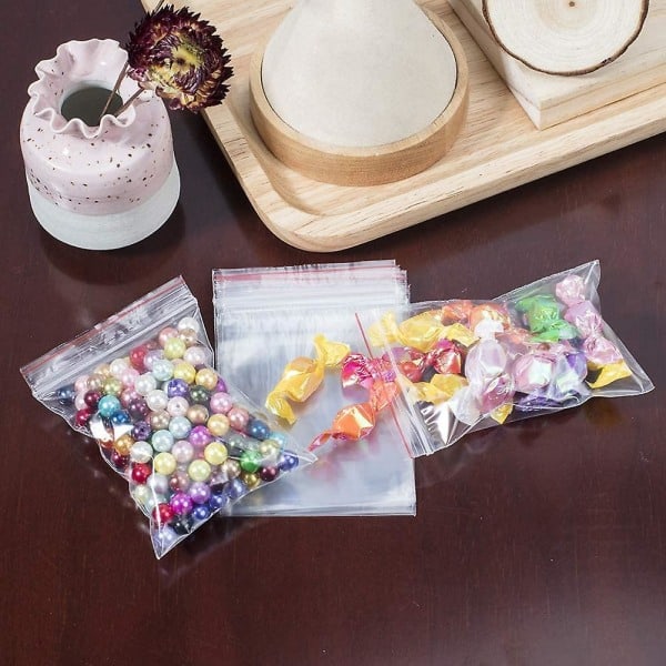 Lot 500 stk Plastposer Lynlås Transparent Små Lommer 10x7cm Tykkelse: 0,04mm