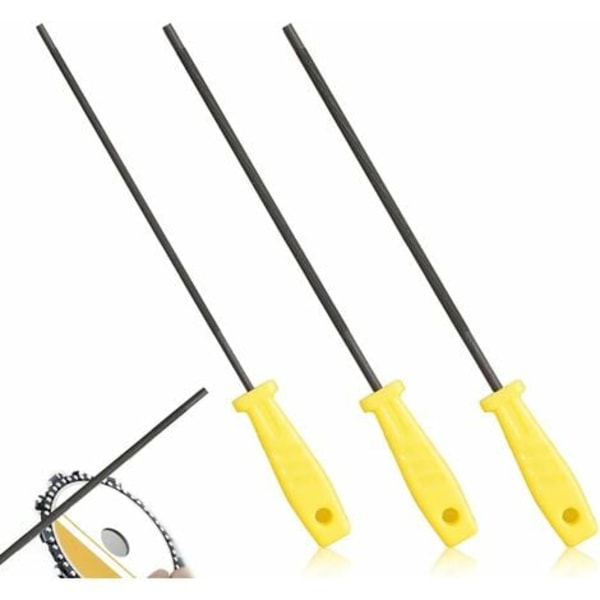 TS-Pakke med 3 kædesavfile, kædesavfile, kædesliber med håndtag, let at holde, 3 størrelser 4,0 mm, 4,8 mm, 5,5