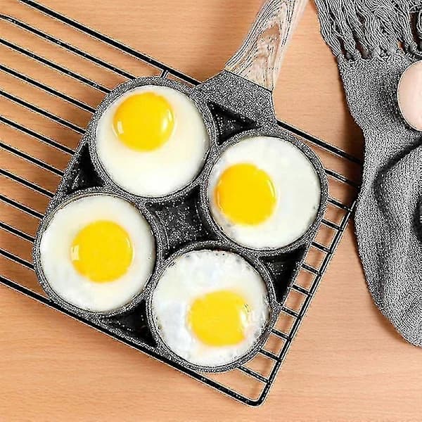 Non-stick Multifunksjonell Eggpanne Kjøkkenutstyr 4 Hull Stekt Egg Burger Panne -