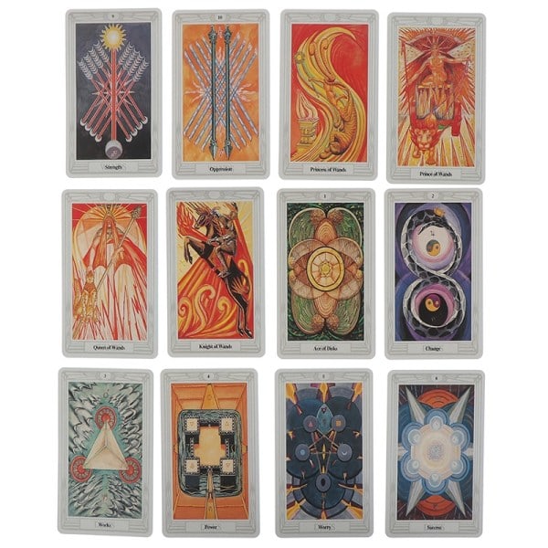 78 Korttia Egyptiläinen mytologia Aleister Crowley Thoth Tarot - Täydellinen Monivärinen yksi koko
