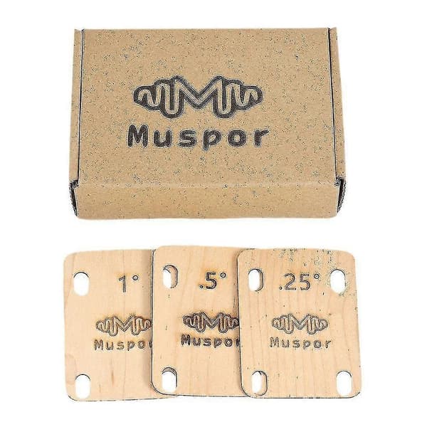3 Pcs Electric Guitar Neck Shims Maple Plate .25/.5/1 Degree Replacement Parts