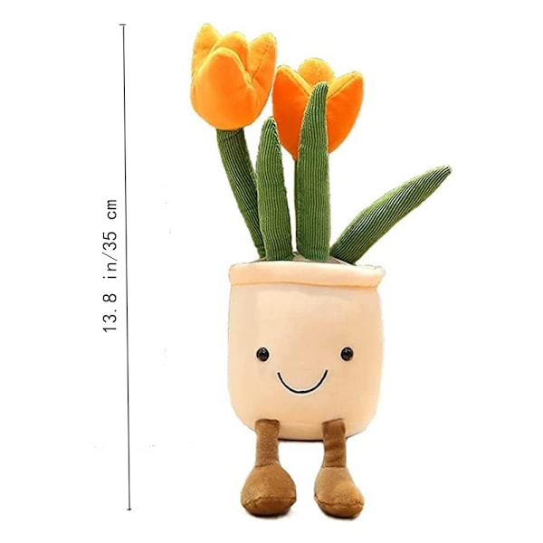 Tulpan Plyschleksak, Sukkulenter Plyschleksak Fylld Kasta Plushie Kudde Dock, Söta Mjuka Växter Kasta Kudde för Jul Födelsedagspresenter Julgåva