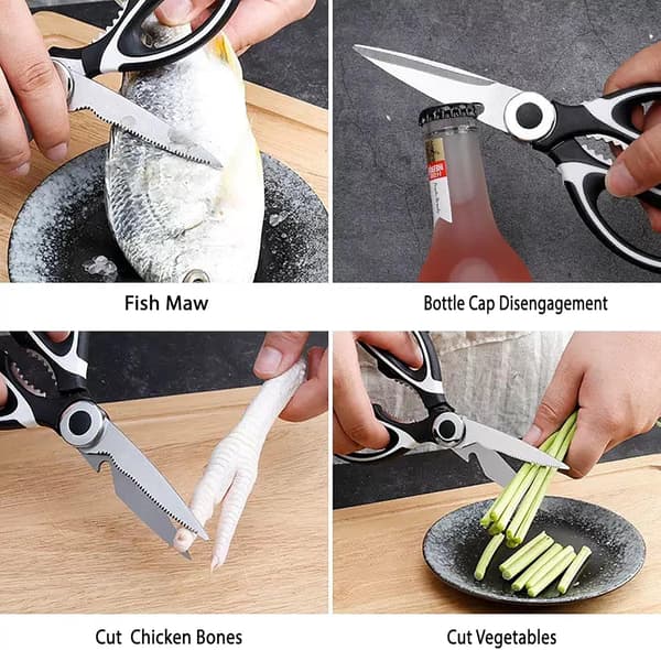 Kitchen Scissors, 2-pack Heavy Duty Kitchen Shears, Scissors for Kitchen Use, Stainless Steel, Poultry, Fish, Meat, Vegetables