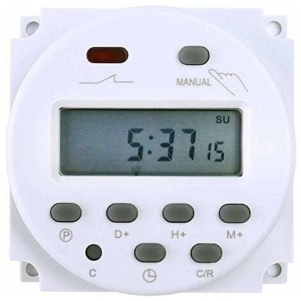 DC12V elektroninen ajastin 16A 16 ohjelmaa Ohjelmoitava LCD-näyttö
