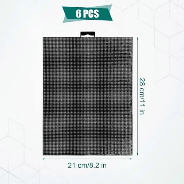 6 st Plastnät Canvas, 28x21 cm 14 CT Plastnät Canvasark för