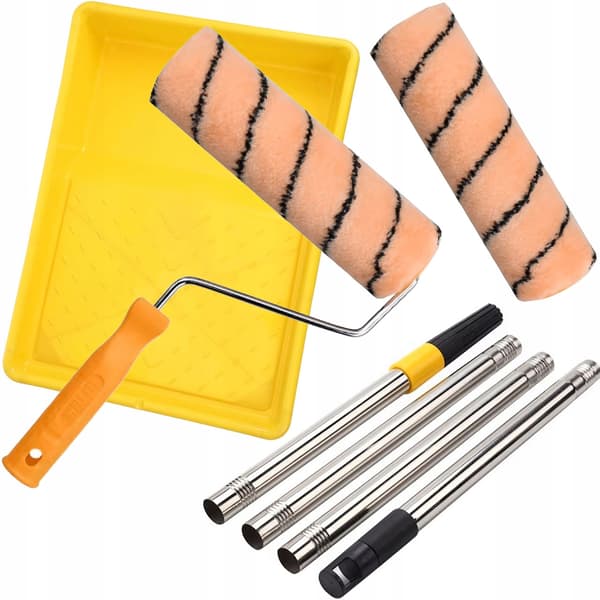 Painting Set Orange with Telescopic Handle – Complete Kit | 2 Spare Rollers 25 Cm | for Wall and Ceiling