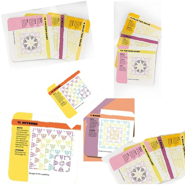 Granny Square Deck 50 Mix & Match Designkort Vuxen Stickningskit Granny Square Virkningskort