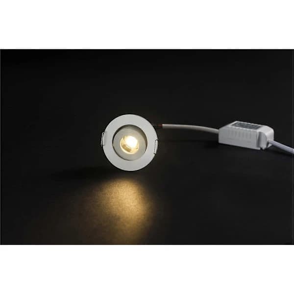 Mini 3W LED Downlights Innfelte Små Takspotter, 3000K + Driver