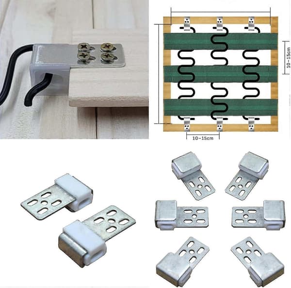 30-pakning metallfjærklemmer for sofa, møbelfjærklemmer med 5 hull, reservedeler for stoppede møbler, sofareservedeler