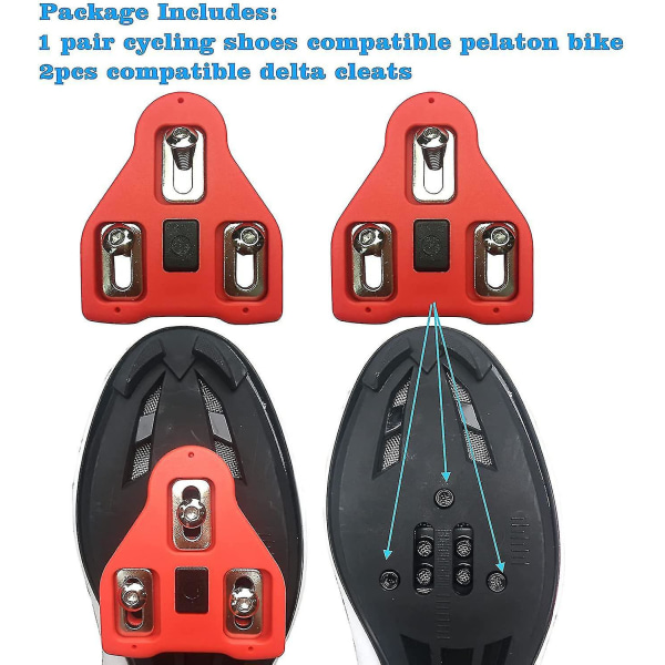 Nya skor för män och kvinnor utomhusfritid olåsta landsvägscykel mountainbike ridskor Cykelskor med anti-sladd set Red  black 42
