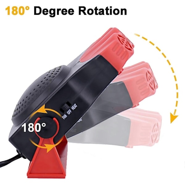 Bilvarmer 12V 150W med hurtig afrimningsfunktion, bilvarme og varmluftvarmer - Perfekt