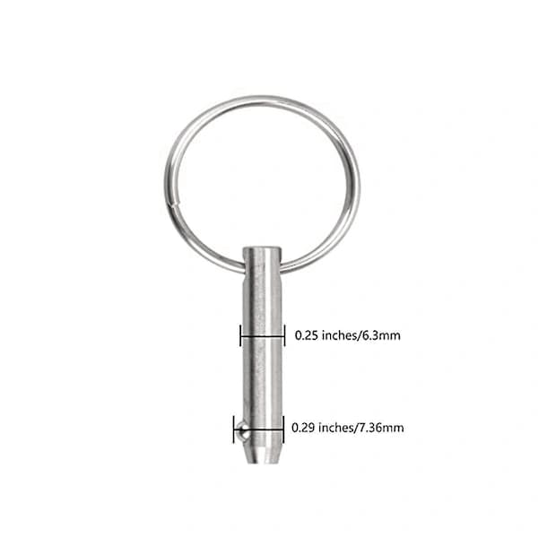 St E Se-stift Bimini Top-stift, diameter 1/4 tomme (6,3 mm), totallængde 1,5 tomme (38 mm)