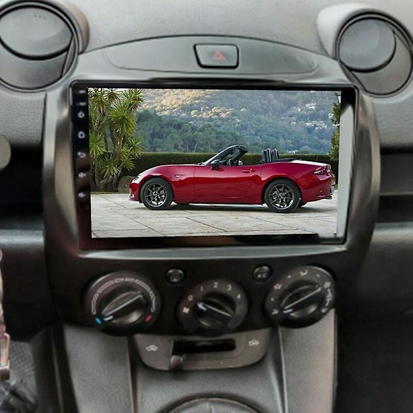 TS-9 tuuman 2din auton kojelaudan kehys DVD-navigointipaneelin kehys radio audiopaneeli johtosarjalla Mazda 2 Demio 2007-2014