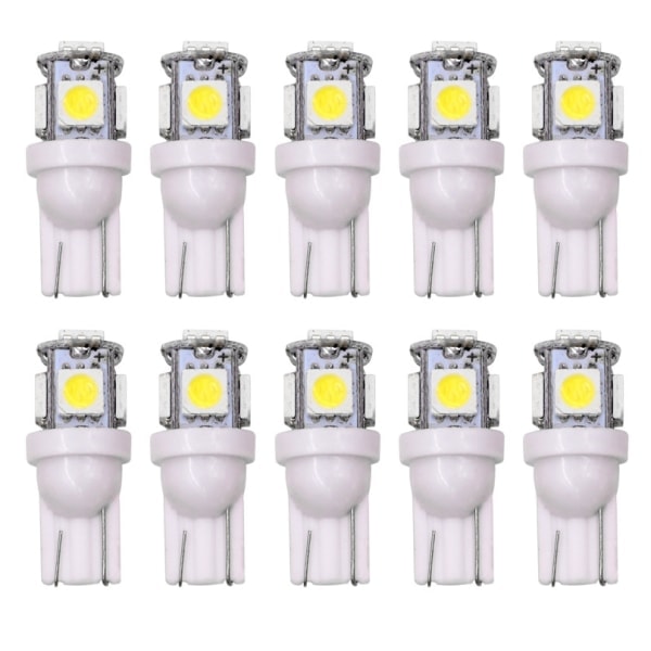 T10 w5w LED med 5 stk 5050SMD Gul chip 12v DC 10-pak - Perfekt