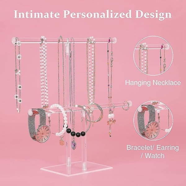 Smykkeholder Halsbandsholder, smykke stativ, arrangør for halskjeder og armbånd, Cle