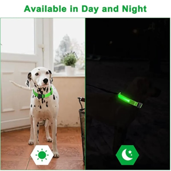 LED-blinkande hundhalsband Justerbart blinkande ljushalsband Natt Anti-Lost Dog Light Sele för husdjursprodukter S Black Button Battery