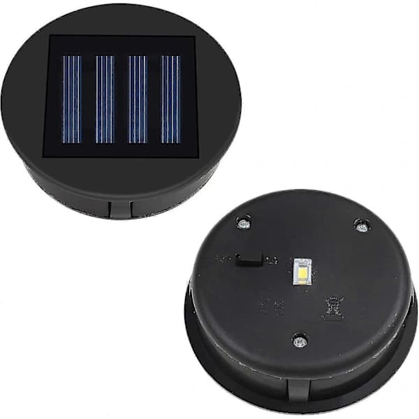Replacement Solar Light with LED Bulb, 2-Pack Replacement Solar Light Tops, Panel with LED Solar Lamp