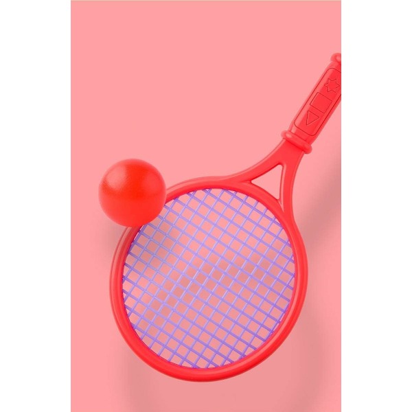 Plasttennisracket Børnelegetøj Udendørs Sport Interaktivt Strandlegetøj Tennisracket Sæt (Rød)