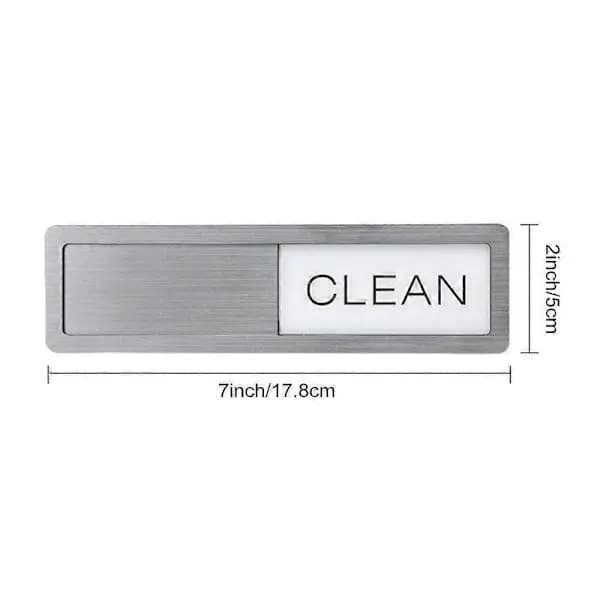 Ren Smutsig Diskmaskinsmagnet Lätt att Glida Stark Magnet Skylt Kök Ren Smutsig Skylt för Hem Restauranger Diskmaskin Silver