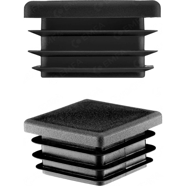 Propp for firkantrør 60x60 mm, 10 stykker, Svart (RAL 9005) Kapp, 6x6 cm