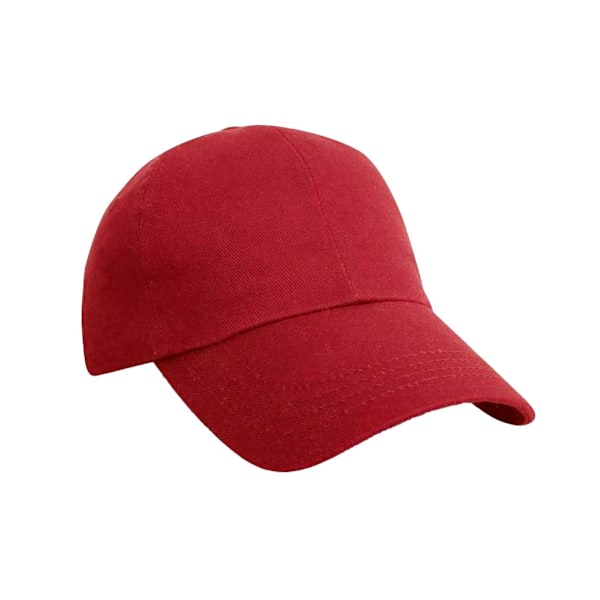 Result Headwear Pro Style Enfärgad Tung Borstad Bomulls Basebollkeps Röd Red One Size
